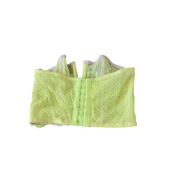 La Senza Regina Miracle Bustier Crop Bra Yellow Lace 34B NWOT - Picture 2 of 4